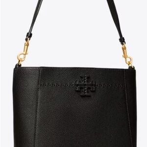 Tory Burch Black Pebbled Leather Shoulder Bag